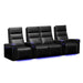 Row of 4 Loveseat Center Width 126 Height 46 Depth 40 Valencia Monza Pillow Top Carbon Fiber Home Theater Seating