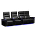 Row of 4 Loveseat Right Width 126 Height 46 Depth 40 Valencia Monza Pillow Top Carbon Fiber Home Theater Seating