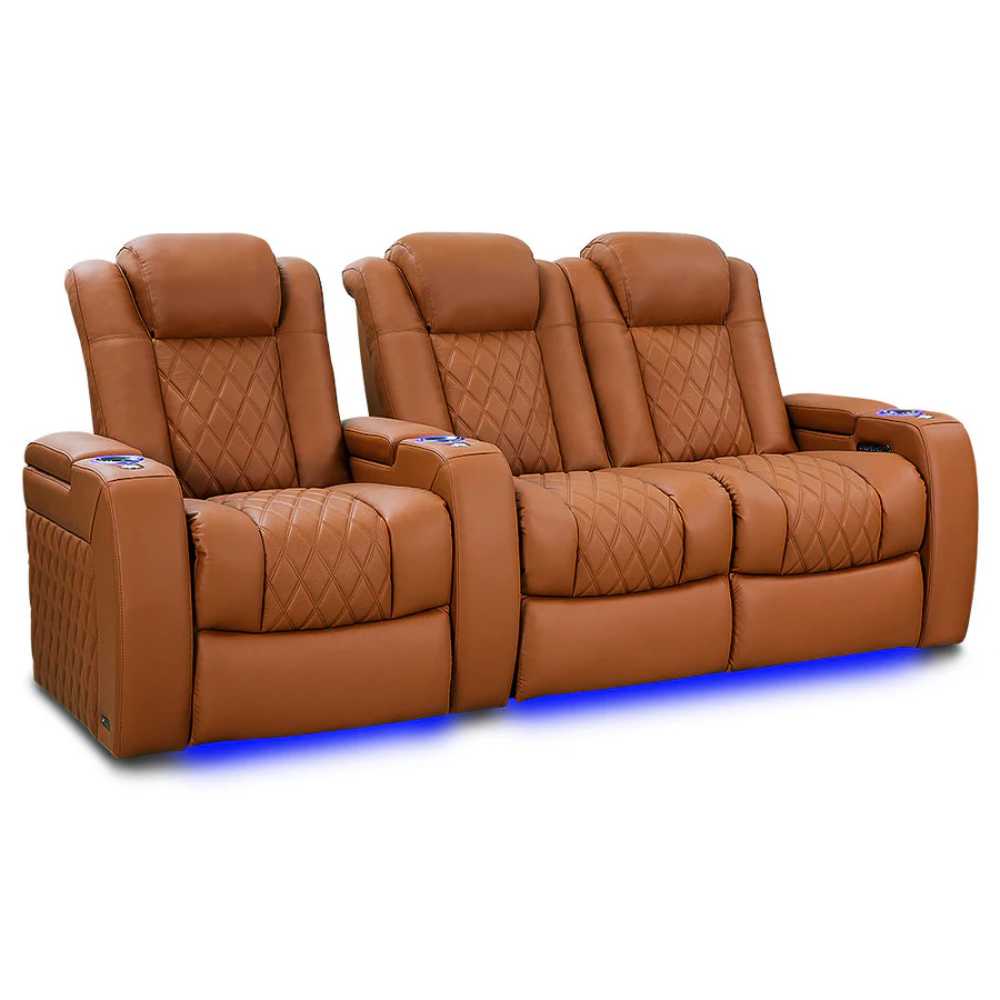 Royal Cognac Valencia Tuscany Ultimate Edition Home Theater Seating Row of 3 Width 99 Height 43.5 Depth 40