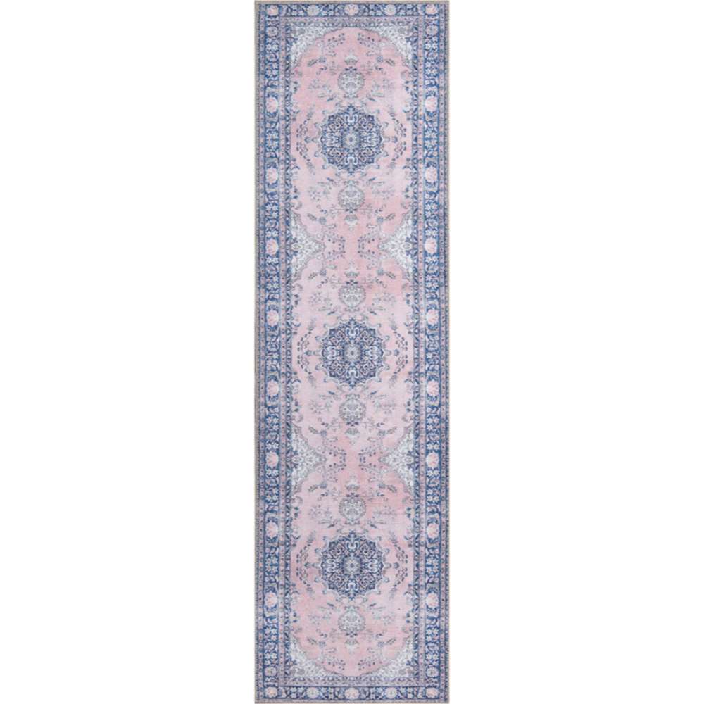 Runner style of Momeni Afshar Indoor Rug - AFS30 Pink features repeating medallion motifs