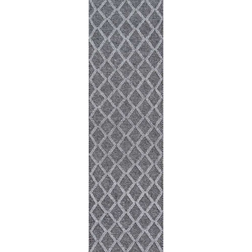 Runner style of Momeni Andes Indoor Rug - AND-7 Charcoal provides a sleek, textured accent for hallways or narrow spaces