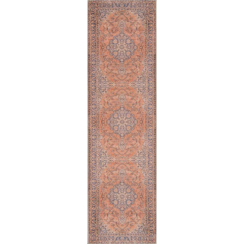 Runner version of Momeni Afshar Indoor Rug - AFS11 Copper features three repeating medallions