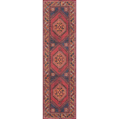 Runner version of Momeni Afshar Indoor Rug - AFS16 Red provides a long, narrow design with repeating medallions