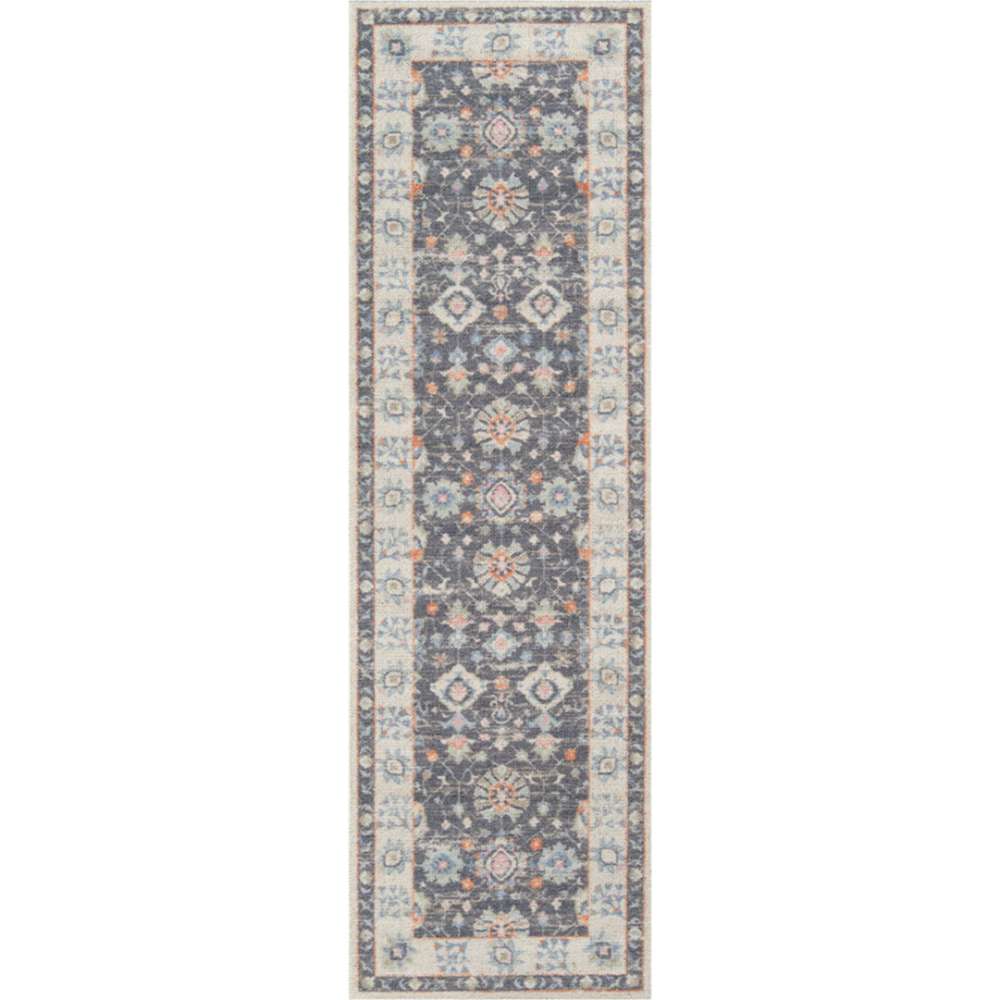 Runner version of Momeni Anatolia Indoor Rug - ANA-8 Charcoal displays the same timeless design in a narrow, elongated shape