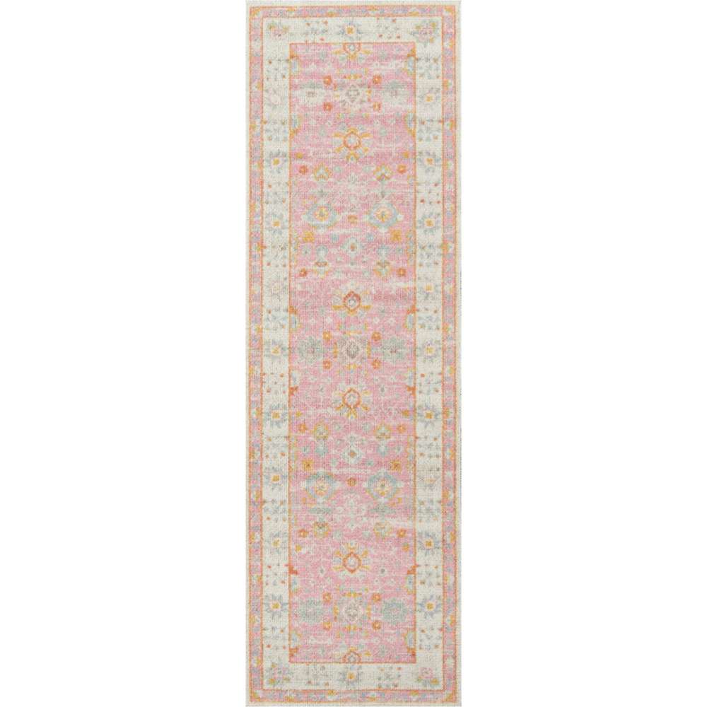 Runner version of Momeni Anatolia Indoor Rug - ANA-8 Pink offers a narrow, elongated design ideal
