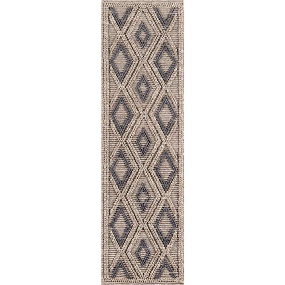 Runner version of Momeni Andes Indoor Rug - AND-2 Beige brings geometric style and natural texture to hallways and entryways