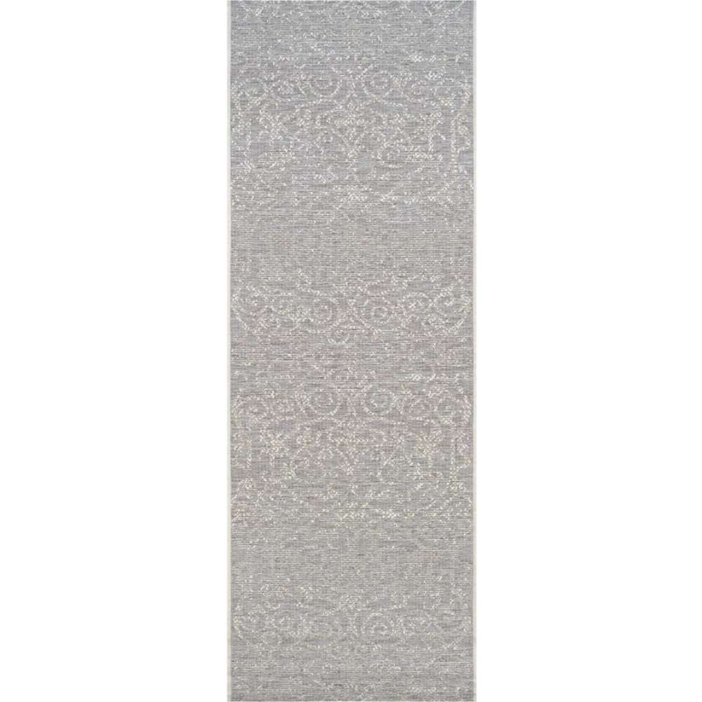 Runner version showcases the versatile shape of Couristan Monaco Indoor/Outdoor Rug - Summer Quay/Cocoa Natural for hallways and narrow spaces