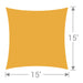 SS-15 Tenshon Square Shade Sail features a 15-foot by 15-foot square design with curved edges for durable backyard shade coverage