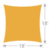 SS-18 Tenshon Square Shade Sail features an 18-foot by 18-foot square canopy with curved edges for large outdoor sun protection