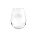 San Francisco 49ers Crate & Barrel NFL Aspen 11.75oz Stemless Wine Glass, Set of 4 featuring an etched oval “SF” logo on clear glass