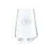 San Francisco 49ers Crate & Barrel NFL Tour 19oz Stemless Wine Glass, Set of 4 featuring the 49ers oval “SF” logo etched on clear glass