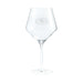 San Francisco 49ers Crate & Barrel NFL Tour 24oz Red Wine Glass, Set of 4 featuring the 49ers oval SF logo etched on a clear stemmed wine glass