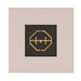 Sand Pebble Warming Trends AON Steel Square Fire Pit Table is viewed from the top displaying its geometric brass burner