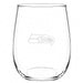 Seattle Seahawks Crate & Barrel NFL Aspen 17oz Stemless Wine Glass, Set of 4 features a clear stemless glass etched with the Seahawks bird-head logo