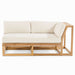 Sectional sofa piece from Westminster Teak Maya 6pc Lounge Sofa Set is shown with light cushions