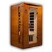 Seen from the right, Golden Designs Dynamic Versailles Elite 2 Person Ultra Low EMF Far Infrared Sauna shows its cedar side wall, glass door and carbon panels