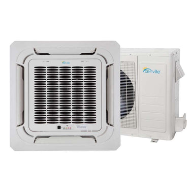 Senville 18000 BTU Ceiling Cassette Air Conditioner - Heat Pump - SENA/18HF/IC complete indoor and outdoor HVAC system