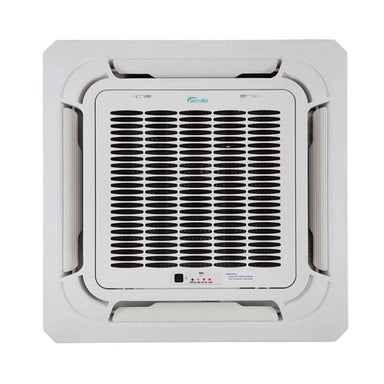 Senville 24000 BTU Ceiling Cassette Air Conditioner - Heat Pump - SENA/24HF/IC ceiling cassette unit with a sleek square vent design for hidden heating and cooling
