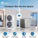 Senville 24000 BTU Central Air Conditioner Heat Pump System - SENDC-24HF features a compact outdoor unit with a space-saving dual fan design