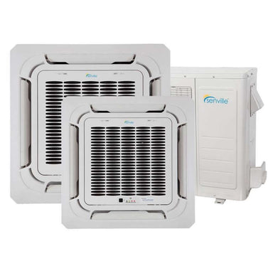 Senville 28000 BTU Dual Zone Ceiling Air Conditioner - Heat Pump - SENA/30HF/DIC dual-zone system with two ceiling cassettes and one condenser