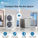 Senville 36000 BTU Central Air Conditioner - Heat Pump - SENDC-36HF compact outdoor condenser with smaller footprint than traditional HVAC systems