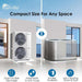 Senville 48000 BTU Central Air Conditioner Heat Pump System - SENDC-48HF compact outdoor unit with a space-saving footprint