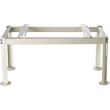Senville Large Outdoor Ground Stand/Bracket for Mini Split (18000-36000 BTU) shown as a sturdy four-leg metal stand with adjustable mounting rails