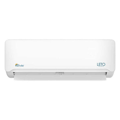 Senville 12000 BTU Mini Split Air Conditioner - Heat Pump - SENL12CD110V features a sleek white indoor wall-mounted unit marked with the LETO logo
