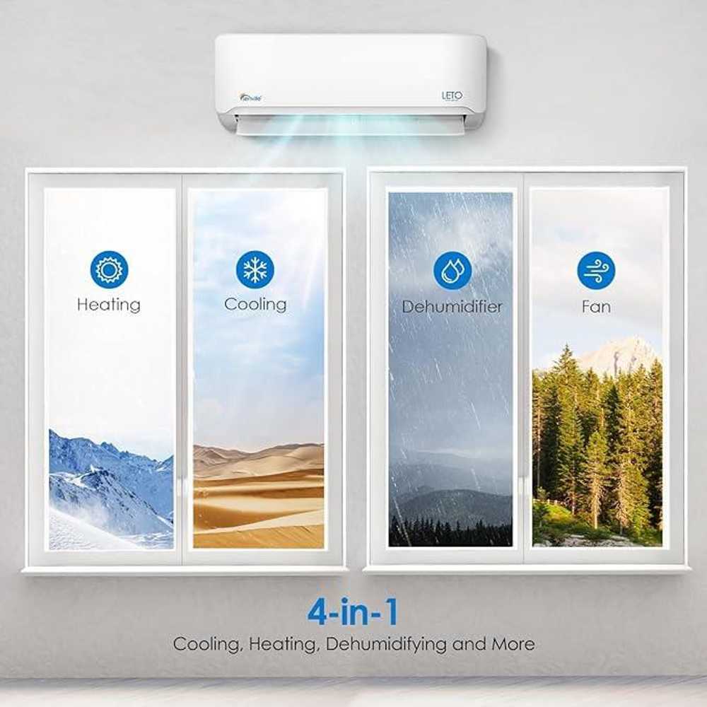 Senville 9000 BTU Mini Split Air Conditioner - Heat Pump - SENL09CD110V offers four functions—heating, cooling, dehumidifying, and fan mode