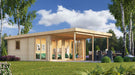 Set in a lush garden, the GardenHouse24 USA Taunus 70 VD Garden Room features large windows and a shaded patio perfect for entertaining