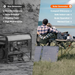 Side-by-side comparison shows a gas generator versus Jackery Explorer 500 v2 Portable Power Station, highlighting its quiet, indoor-safe, and portable design