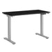 Side perspective of Crate & Barrel Humanscale® eFloat Go 2.0 48" Black Adjustable Standing Charging Desk showing the built-in height control panel