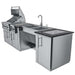 Side perspective of Sunstone Summit 10ft Outdoor Kitchen Island Package highlighting the sink area, countertop, and storage doors