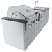 Side perspective of the Sunstone Magnolia 10ft Outdoor Kitchen Island Package focusing on grill controls and sink area
