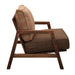 Side profile of Fireside Lodge Barnwood Club Lounge Chair with Standard Back revealing its angled wooden frame and layered seat and back cushions