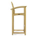 Side profile view of Westminster Teak Somerset Teak Bar Stool shows its tall legs, footrest, and gently curved armrests on a plain white background
