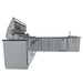 Side view of Sunstone Rancher L-Shaped 8′11″ × 11′ Outdoor Kitchen Package highlighting stainless steel design