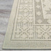 Side angle showing the intricate border design of Couristan Liguria Indoor/Outdoor Rug - Sarzana/Dove Grey