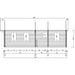 Side elevation blueprint of the GardenHouse24 USA Sean 44 Garden Room shows the precise positioning of windows and structural divisions along the building's length
