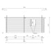 Side elevation blueprint of the GardenHouse24 USA Taunus 70 VD Garden Room features window placement and total length dimensions