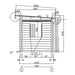 Side elevation diagram of the GardenHouse24 USA Sauna Li 90 Garden Room includes roof pitch, wall dimensions, and a window placement