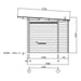 Side elevation diagram shows the wall height and ventilation layout of the GardenHouse24 USA Urho 70 A Garden Room, emphasizing structural details
