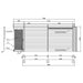 Side elevation drawing of the GardenHouse24 USA Asta 70 Garden Room shows the slatted side panels and ventilation set layout