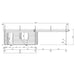Side elevation drawing of the GardenHouse24 USA Double Garage and Carport Erki 70 Garden Room shows the full width of the structure with supporting details and posts