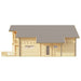 Side of the GardenHouse24 USA Olivia 90 Garden Room featuring a side entrance, small balcony, and light wood paneling