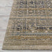 Side view of Couristan Fez Indoor/Outdoor Rug - Medina/Earthen reveals detailed border designs and a mix of ash and tobacco hues