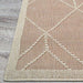 Side view of Couristan Liguria Indoor/Outdoor Rug - Noli/Umber shows the repeating diamond design with ivory stitching