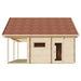 Side view reveals a single door and horizontal window under a sloped roof on the GardenHouse24 USA Sauna Marit 90 Garden Room