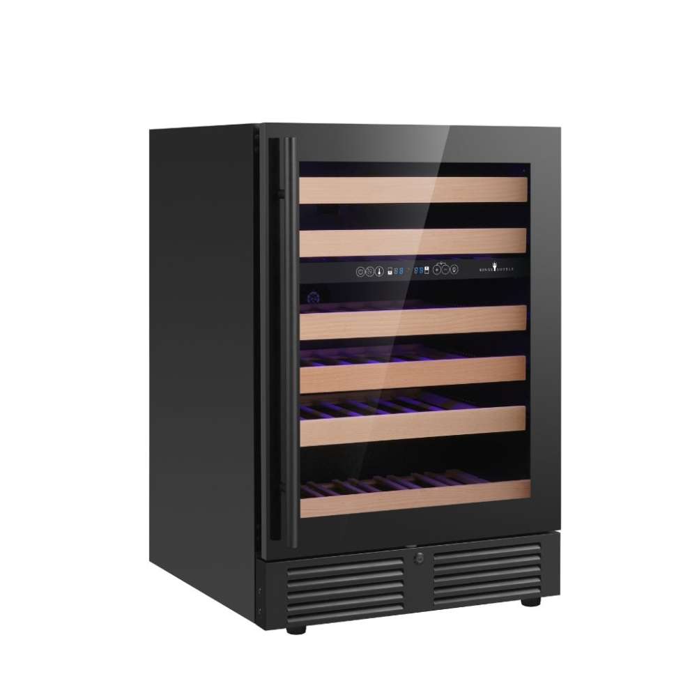 KingsBottle 24 Inch Under Counter LOW-E Glass Door Dual Zone Wine Cooler-Freedom Room