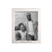 Silver Denver Broncos Crate & Barrel NFL Signature Tabletop Picture Frame with a black-and-white photo of an adult and child posing outdoors